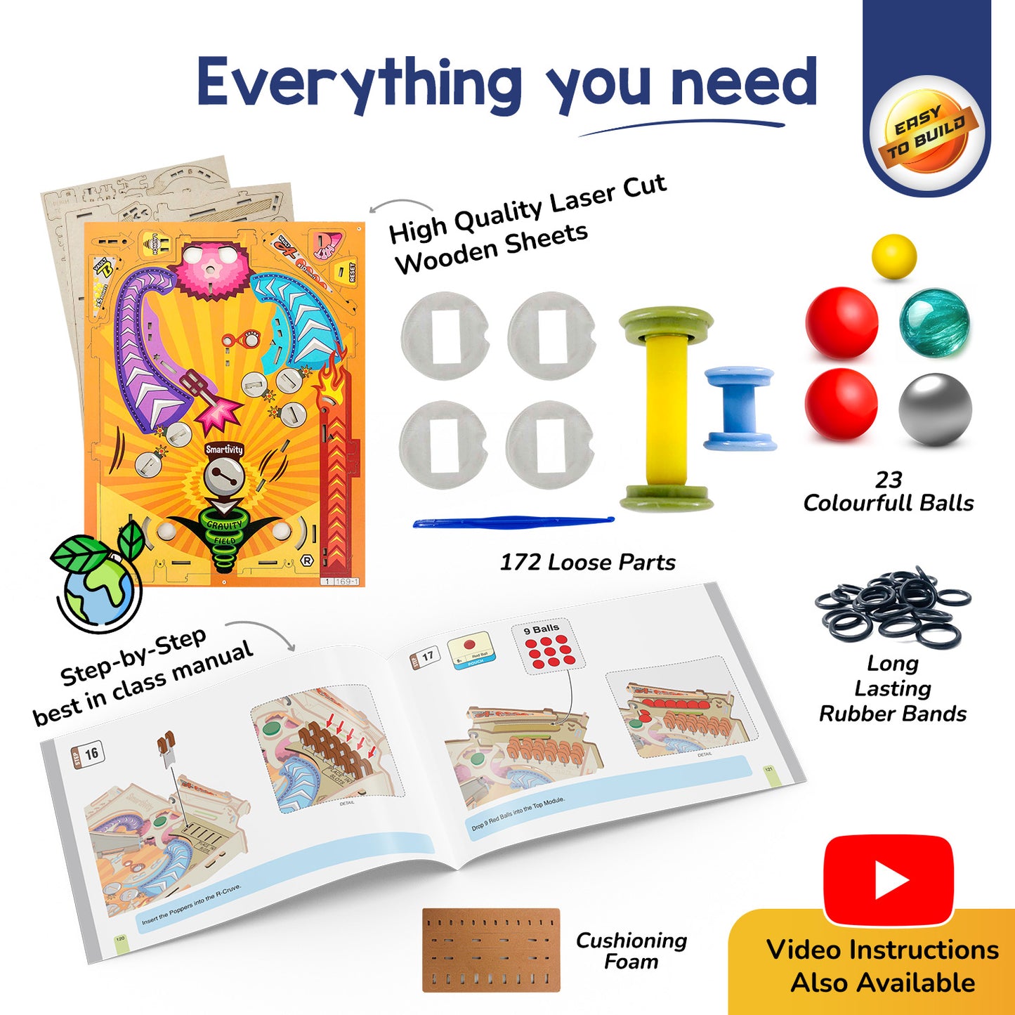 Pinball Machine | Build-It-Yourself STEAM Kit | 8 + Years