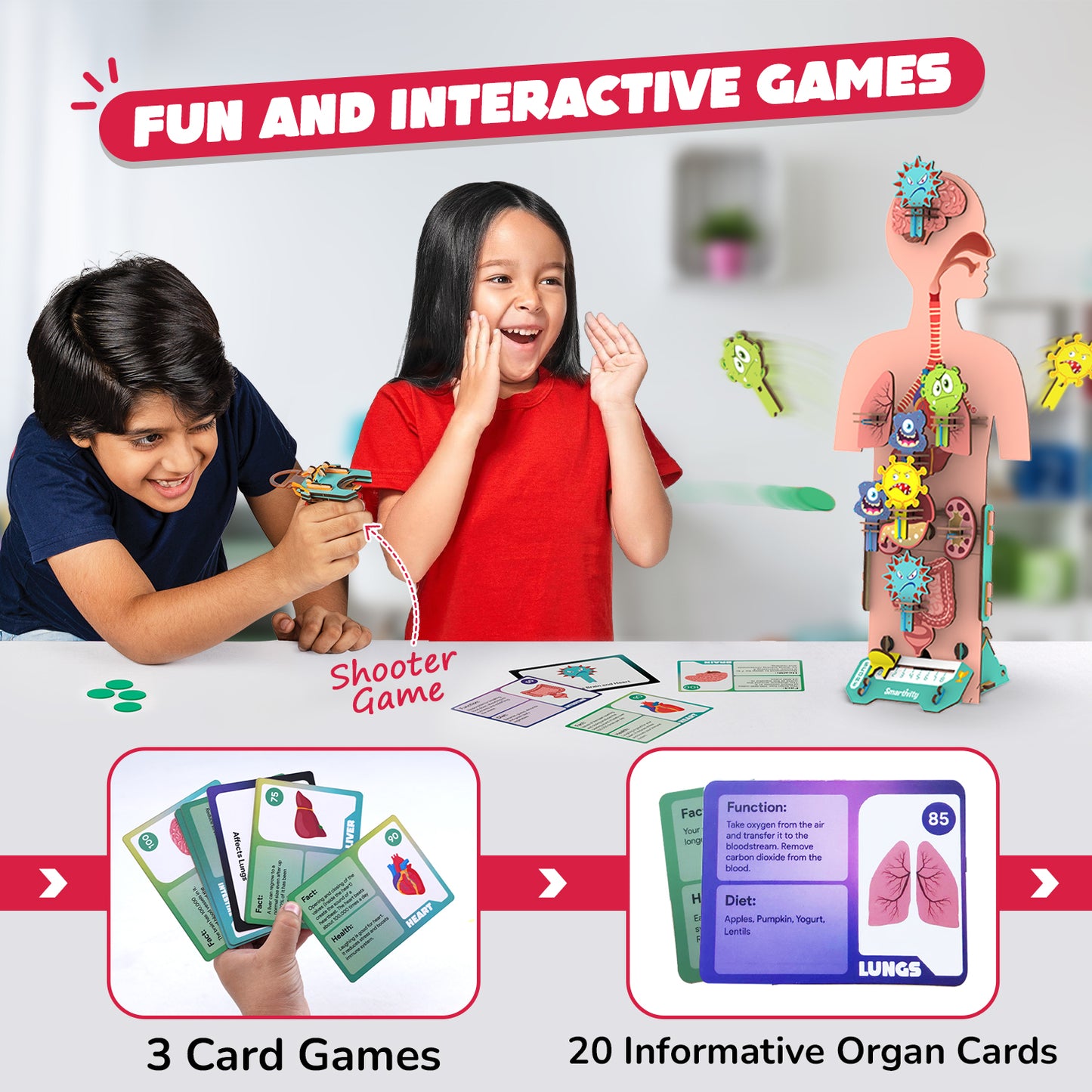 Human Body Germ Buster | DIY STEAM 5-in-1 Game | 6 + Years