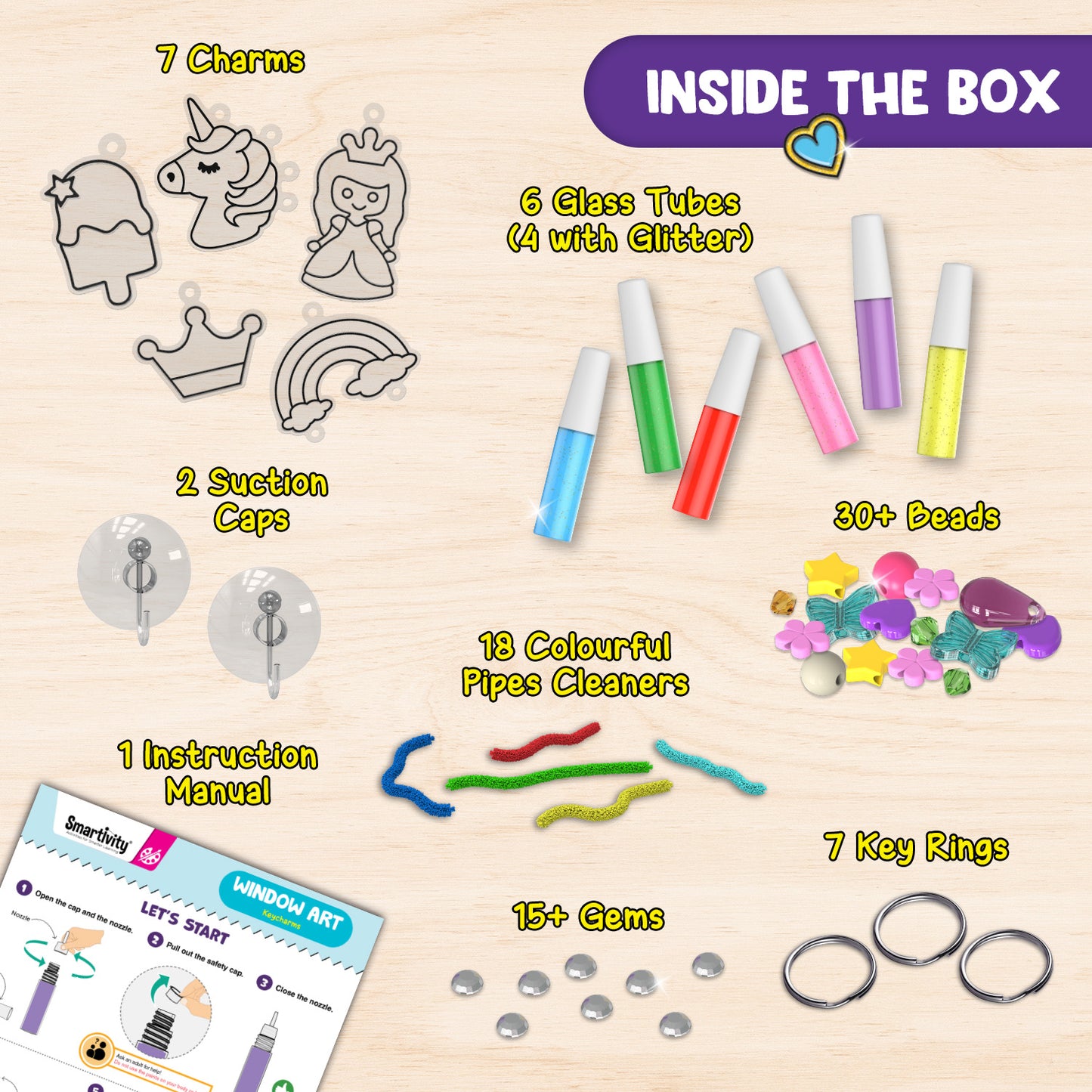 WINDOW ART Keycharms | DIY Activity Kit | 4 + Years