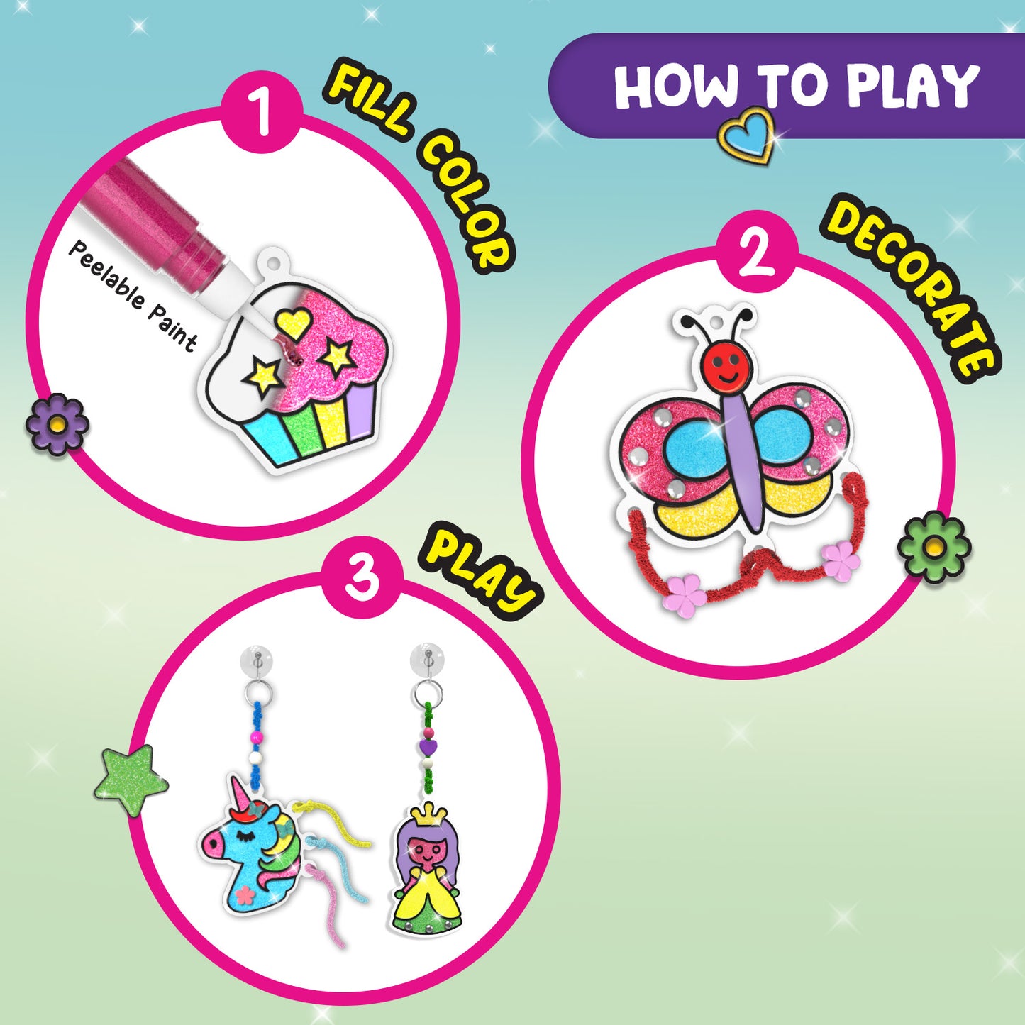 WINDOW ART Keycharms | DIY Activity Kit | 4 + Years