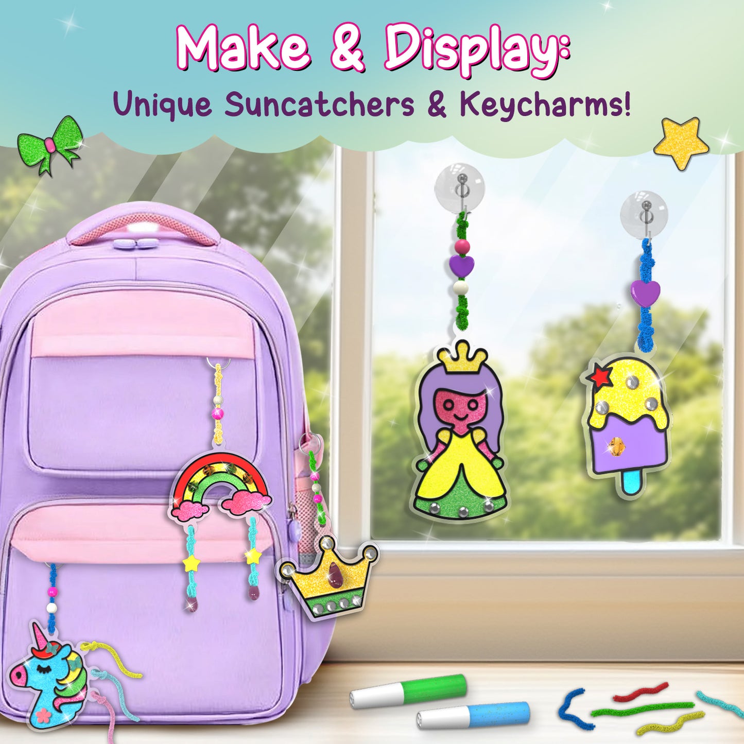 WINDOW ART Keycharms | DIY Activity Kit | 4 + Years
