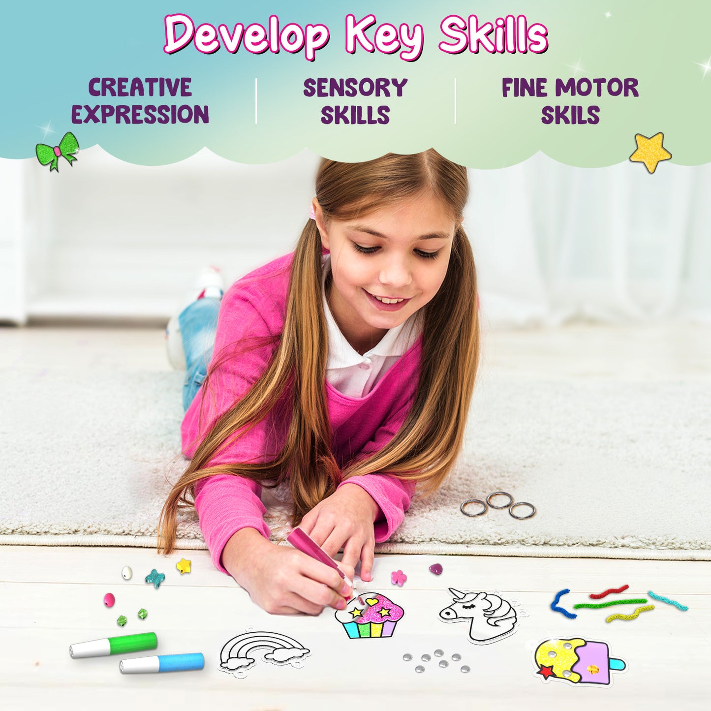 WINDOW ART Keycharms | DIY Activity Kit | 4 + Years
