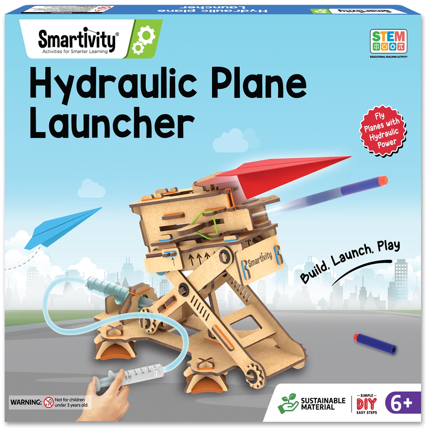 Hydraulic Plane Launcher | Build-It-Yourself STEAM Toy | Learning Activities Inside | 6 + Years