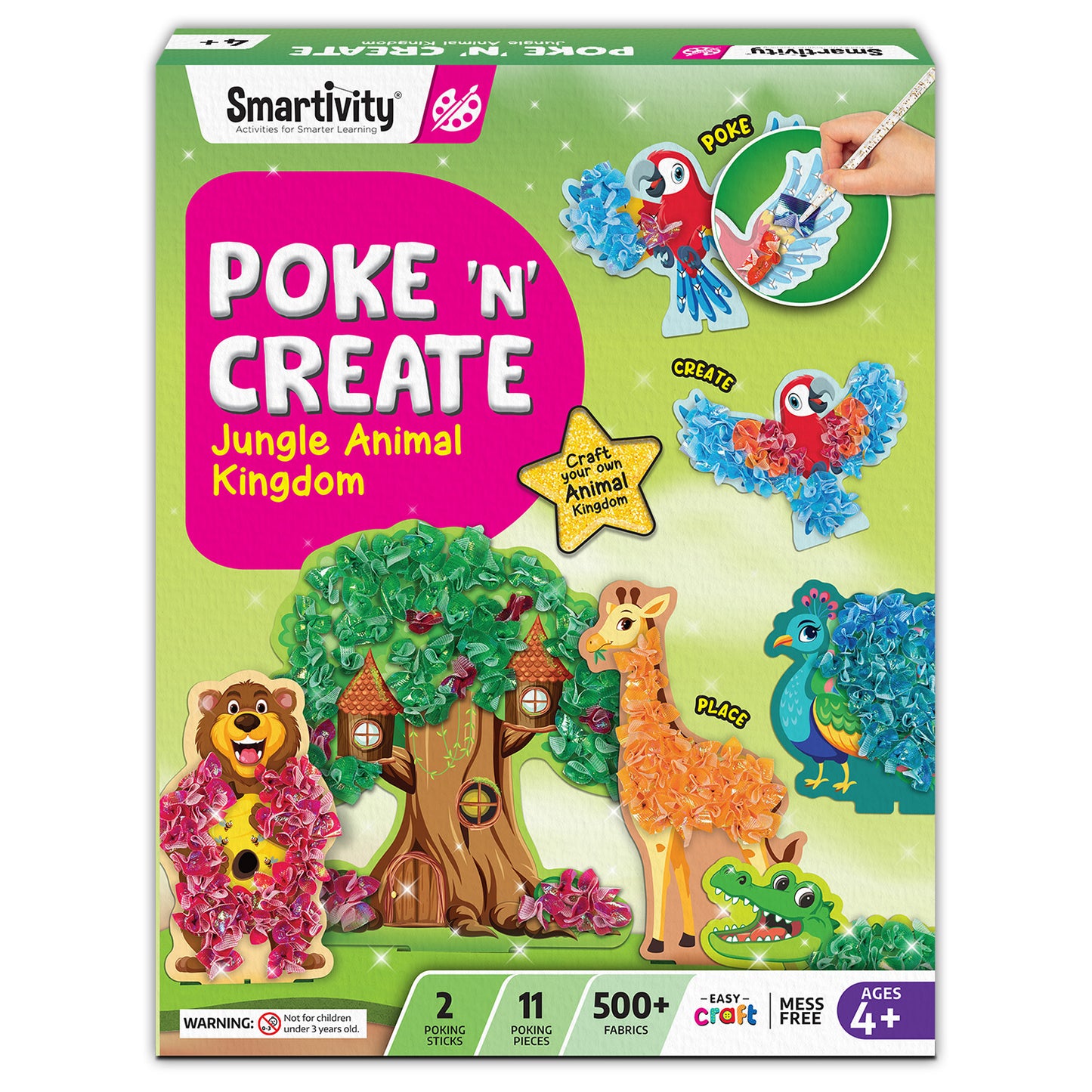 POKE 'N' CREATE - Jungle Animal Kingdom | DIY CRAFT KIT | 4+ Years