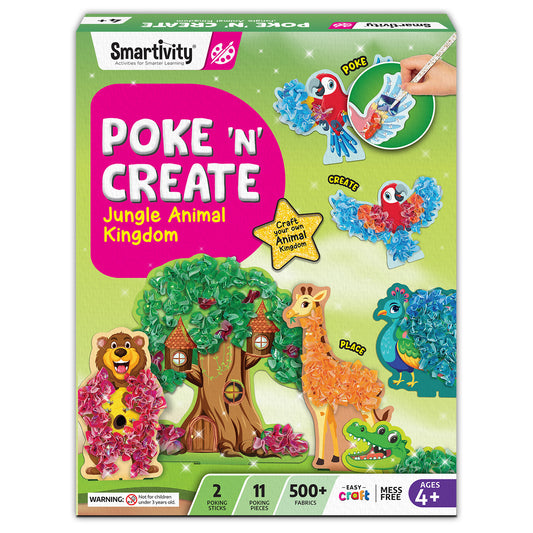 POKE 'N' CREATE - Jungle Animal Kingdom | DIY CRAFT KIT | 4+ Years