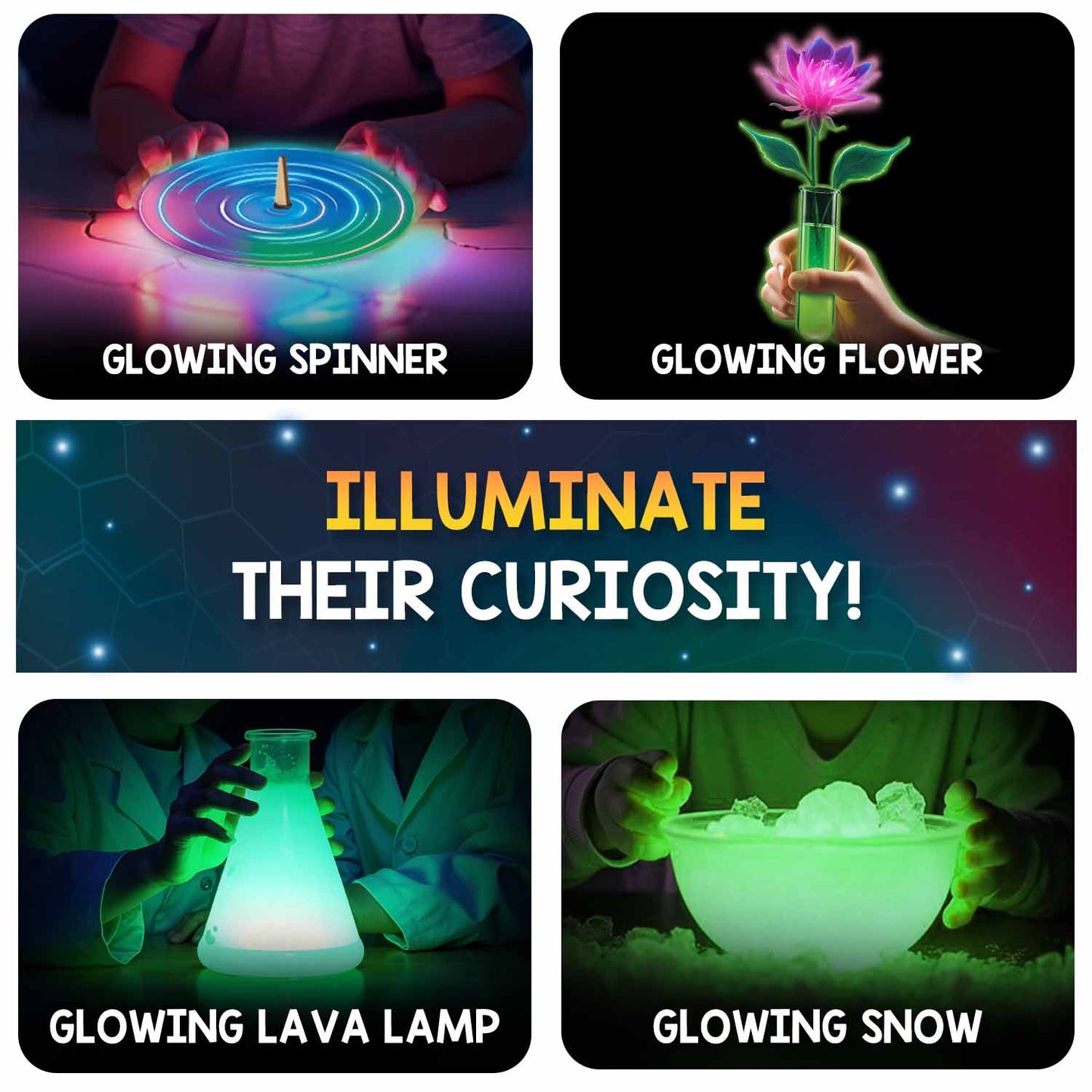 Glow In The Dark DIY STEAM Kit | 20 Glowsome Experiments | Make Glow Soaps and Lava Lamps | 6 + Years