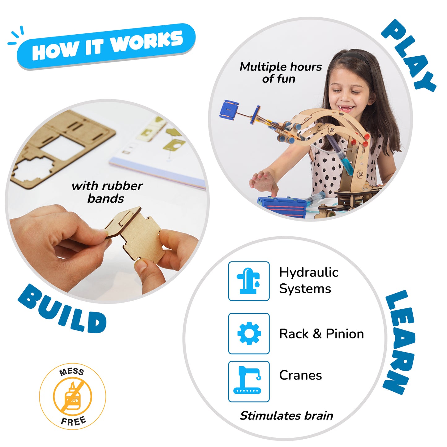 Hydraulic Crane | Build-It-Yourself STEAM Toy | 8 + Years