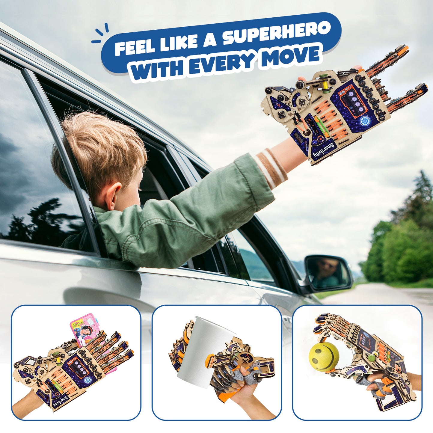 Robotic Mechanical Hand | Build-It-Yourself STEAM Toy | FREE Custom Stickers | 8 + Years