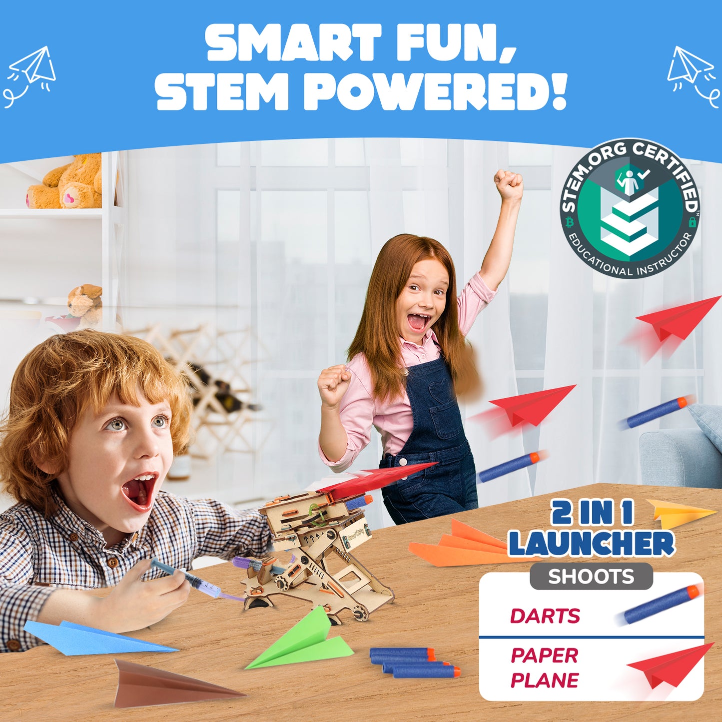 Hydraulic Plane Launcher | Build-It-Yourself STEAM Toy | Learning Activities Inside | 6 + Years
