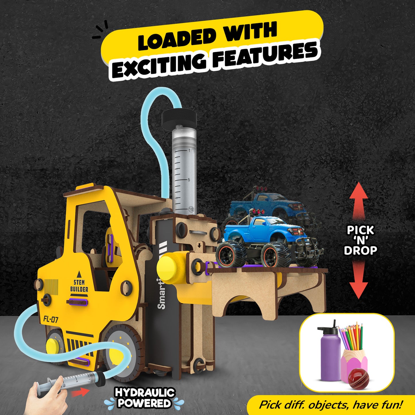 Hydraulic Forklift | DIY STEM Construction Toy | 6 + Years