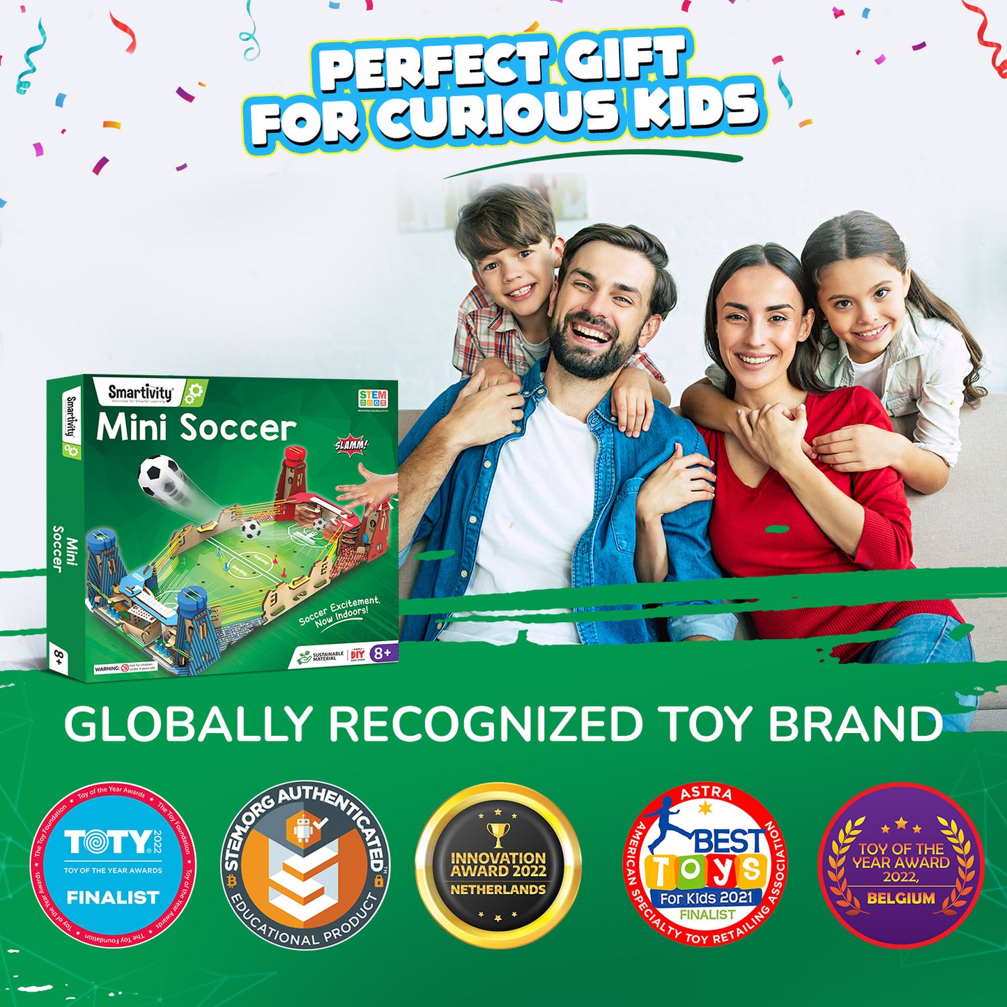 Mini Soccer | Build-It-Yourself Multiplayer STEAM Board Game | 6-15 Years