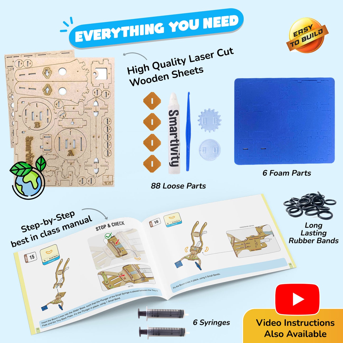 Hydraulic Crane | Build-It-Yourself STEAM Toy | 8 + Years