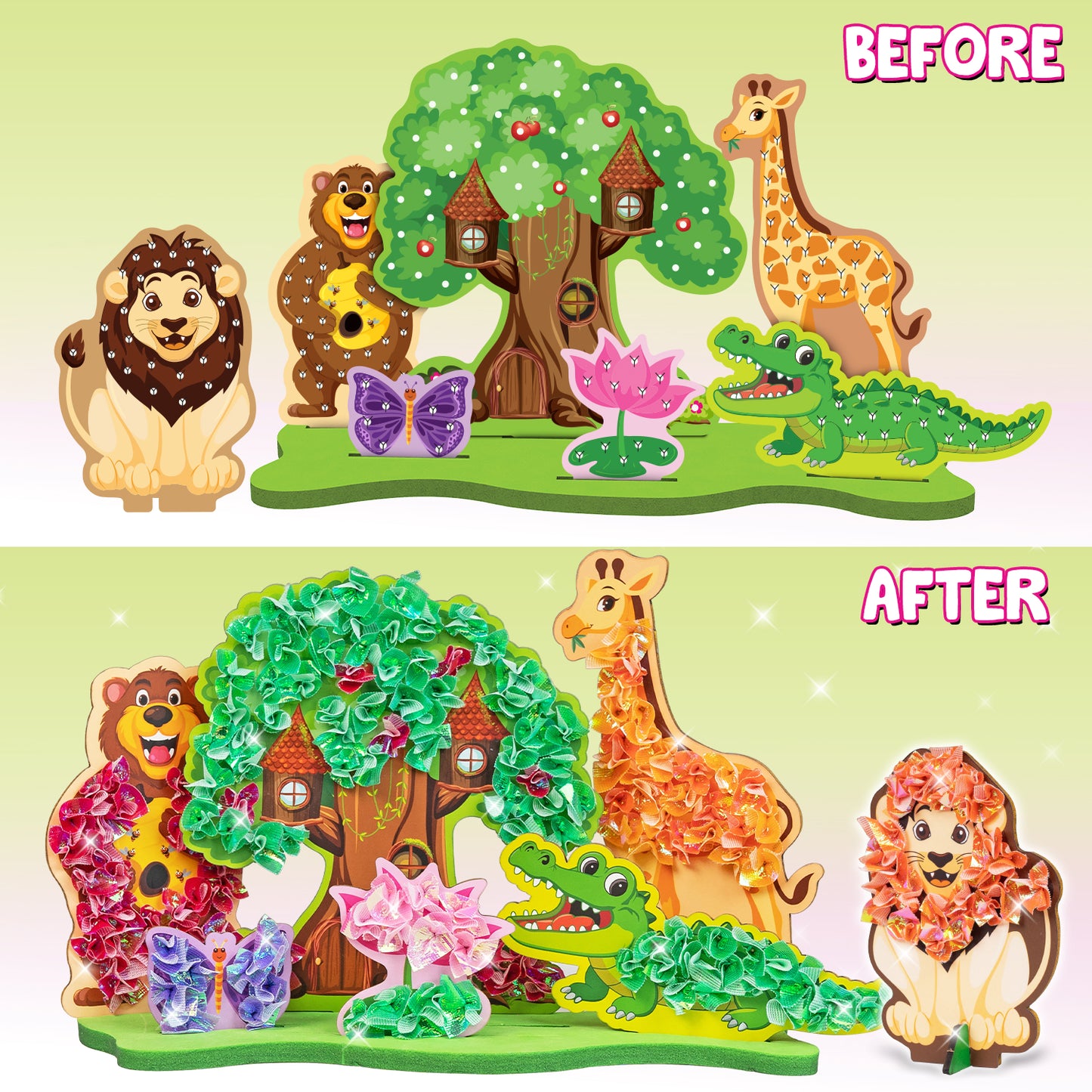 POKE 'N' CREATE - Jungle Animal Kingdom | DIY CRAFT KIT | 4+ Years