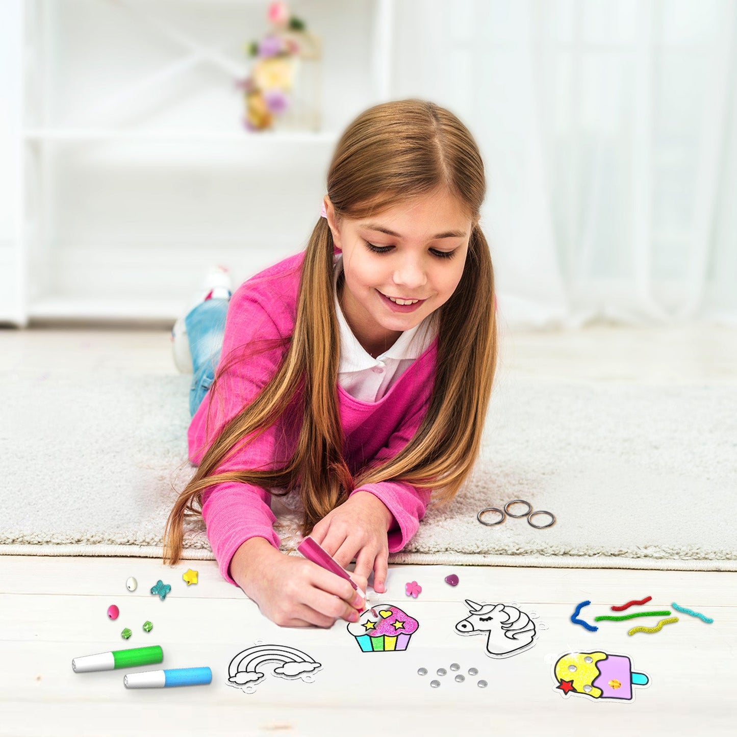 WINDOW ART Keycharms | 4-8 years | DIY Activity Kit