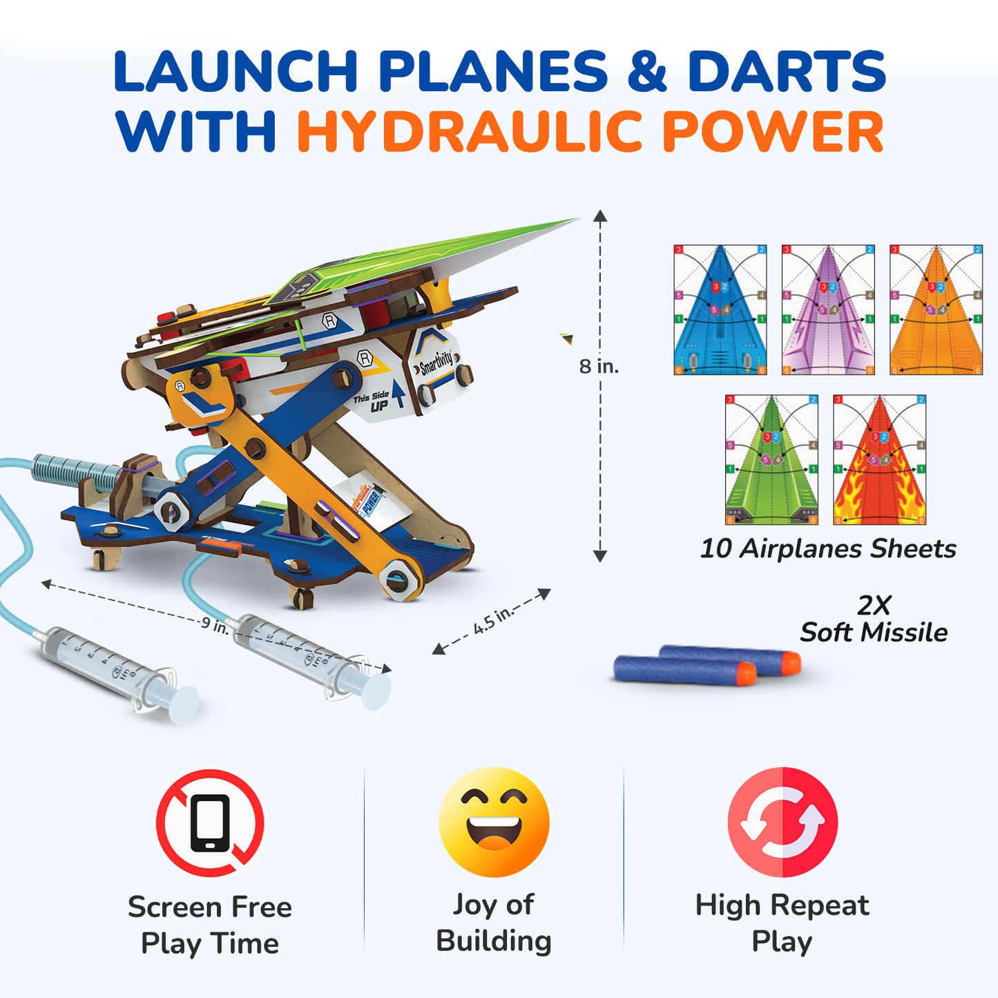 Hydraulic Plane Launcher | Build-It-Yourself STEAM Toy | Learning Activities Inside | 6 + Years
