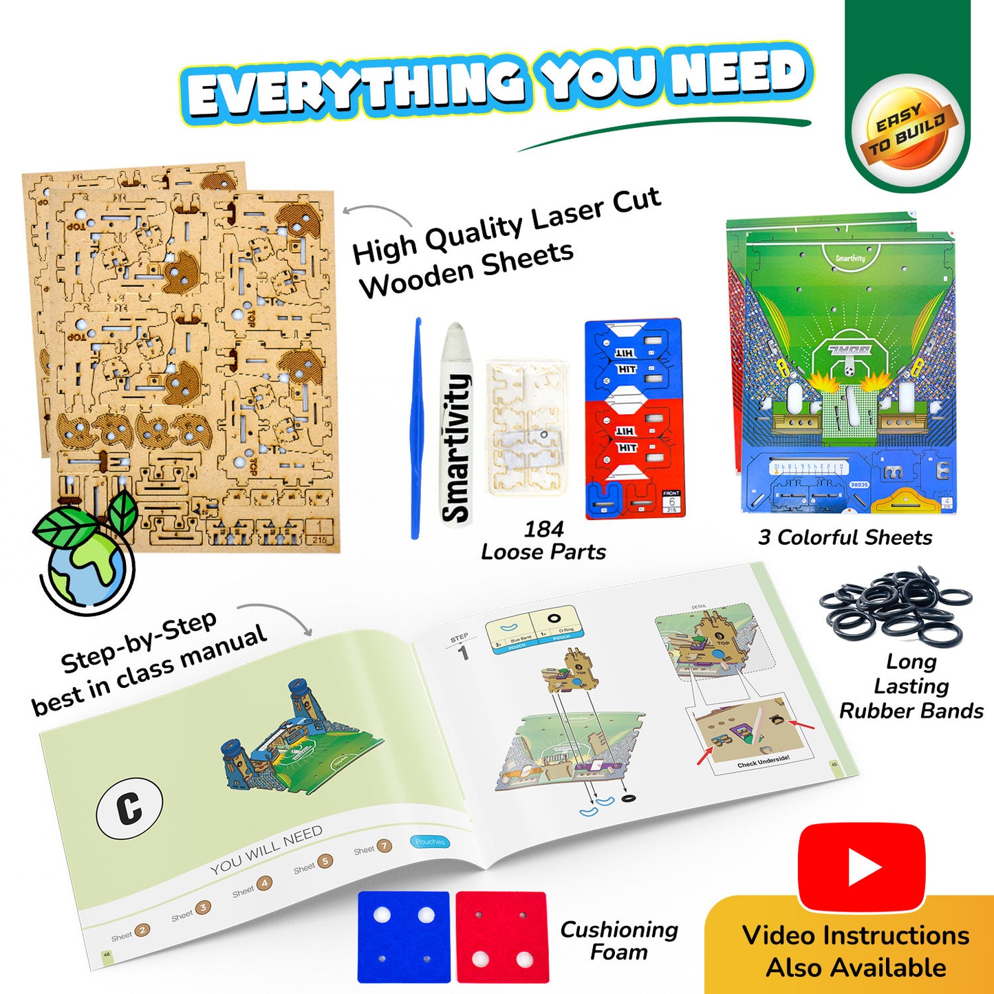 Mini Soccer | Build-It-Yourself Multiplayer STEAM Board Game | 6-15 Years