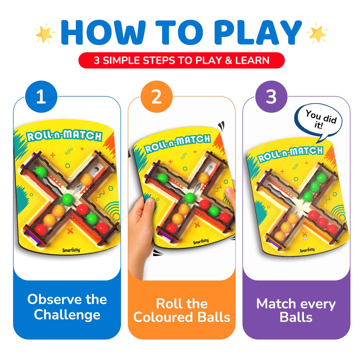 Roll n Match: DIY Rolling Color Puzzle Kit, Ages 6+ | Smartivity