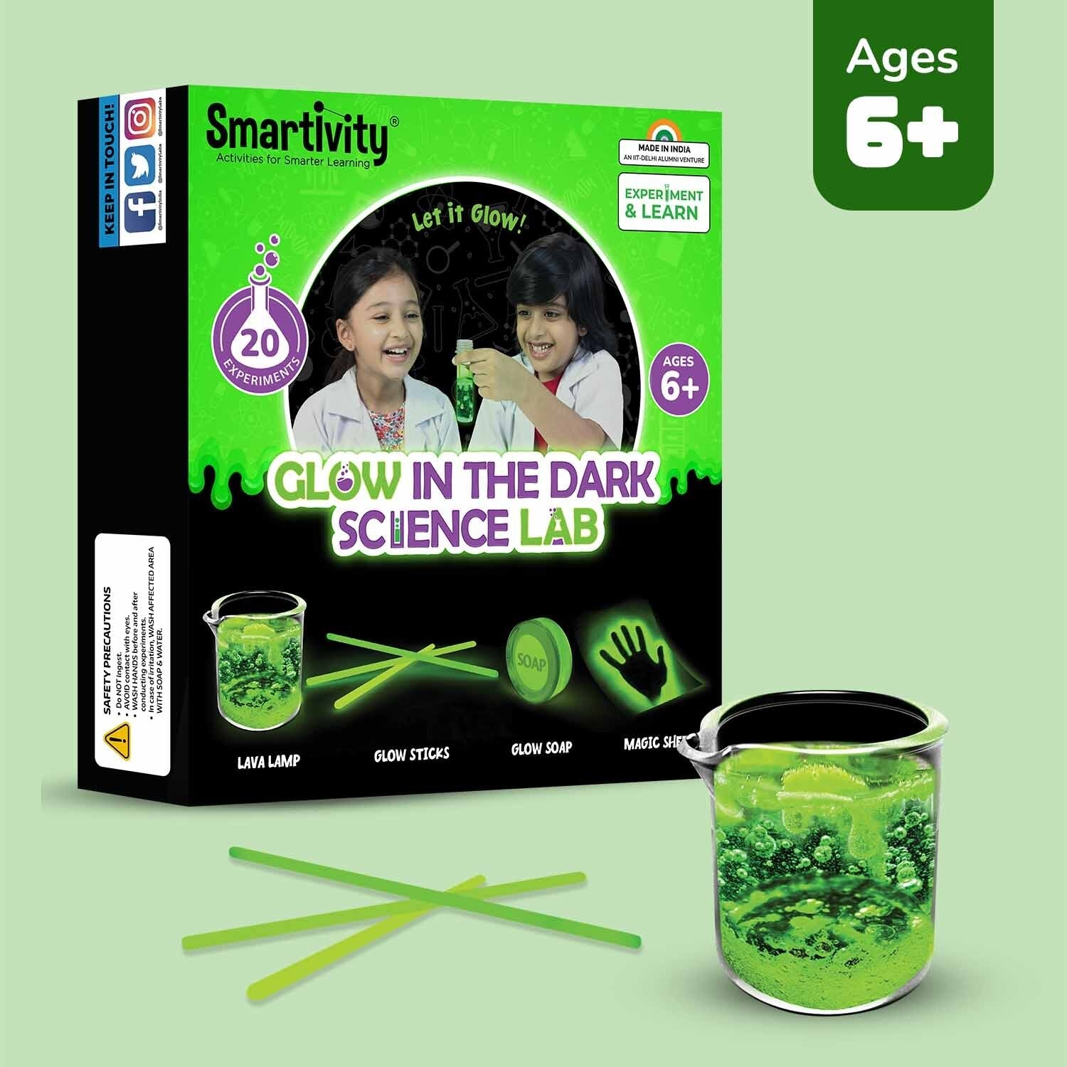Glow Chemistry Science Kit For 6+ Years| Improve Critical Thinking| Learn Basics of Chemistry - Smartivity