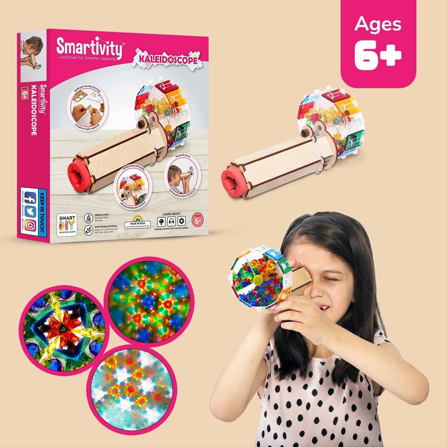 Kaleidoscope For 6+ Years | Christmas Gifts for Boys & Girls | Learn Reflection | Increase Critical Thinking & Creativity - Smartivity