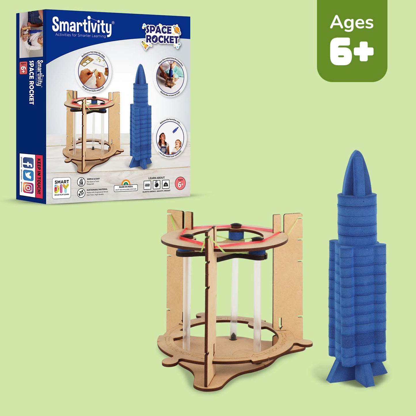 Space Rocket Toy For 6+ Years| Learn Weight & Gravity | Improve Critical Thinking & Focus - Smartivity