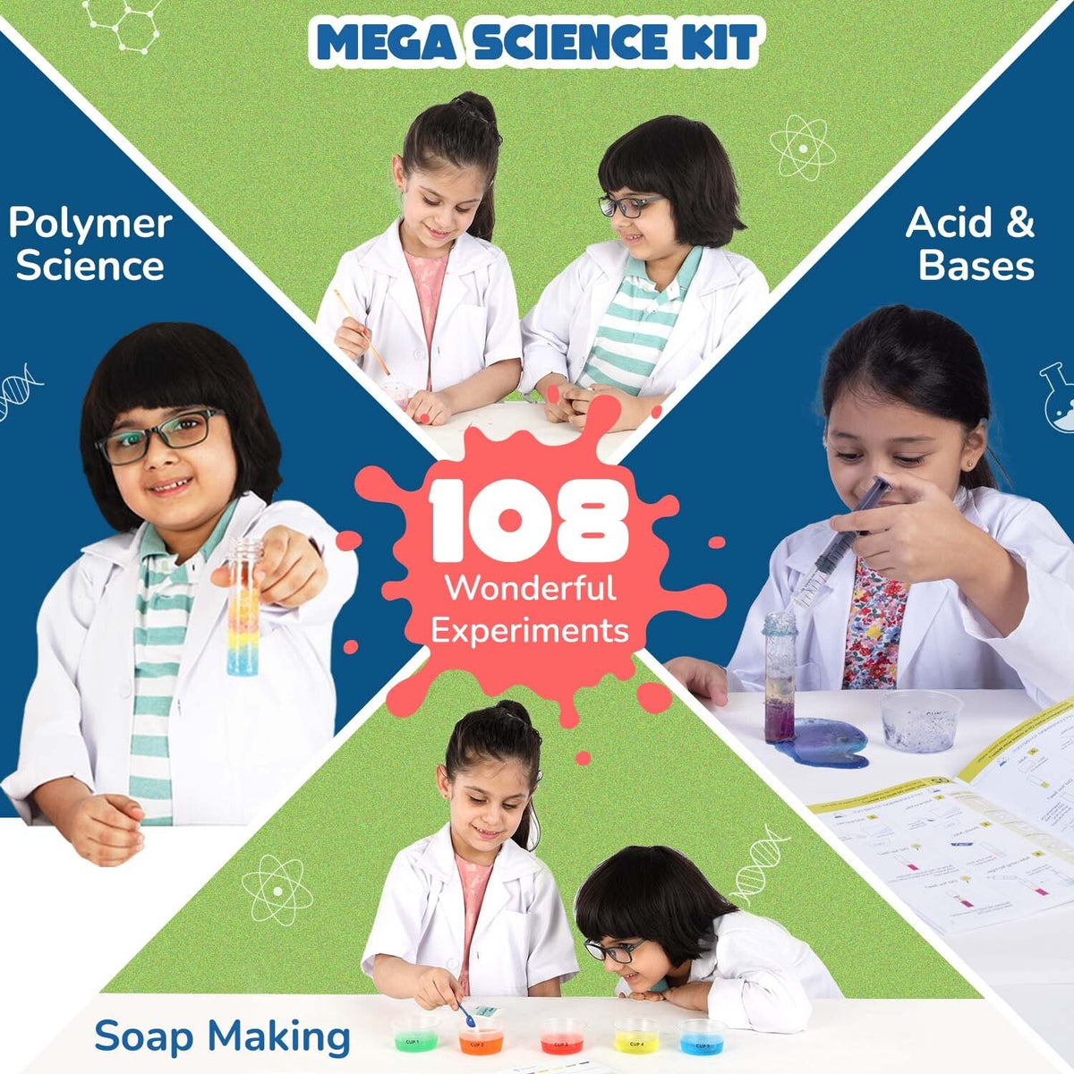 Science Activity Box Mega Science Kit - 108 Experiments | Biggest STEAM Activity Box | 6-10 ...