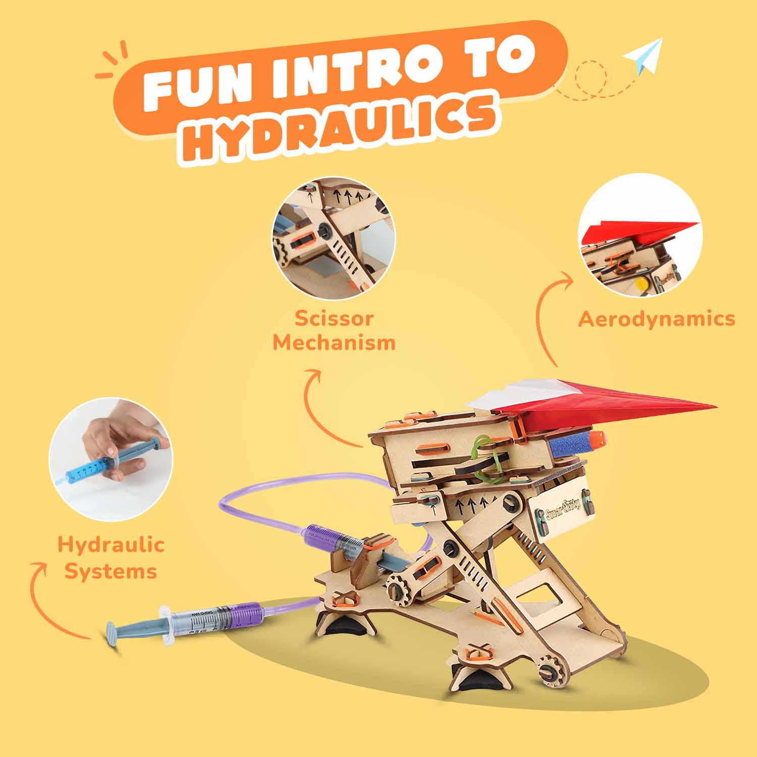 Hydraulic Plane Launcher for 6+ Years | Christmas Gifts for Boys & Girls | Boost Critical Thinking & Creativity | Learn Hydraulics - Smartivity