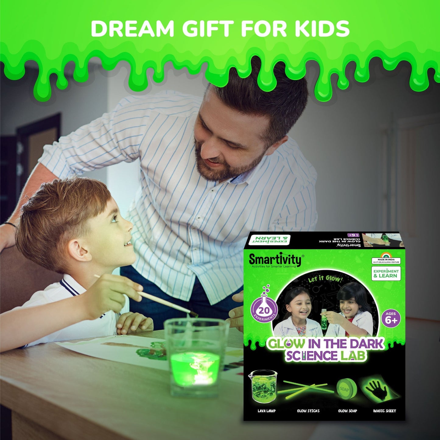 Glow Chemistry Science Kit For 6+ Years| Improve Critical Thinking| Learn Basics of Chemistry - Smartivity