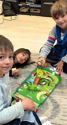 Kids playing Mini Golf they built